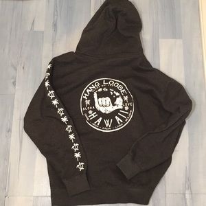 Hang Loose Hawaii Hoody Shaka Dark Gray Sz Adult S